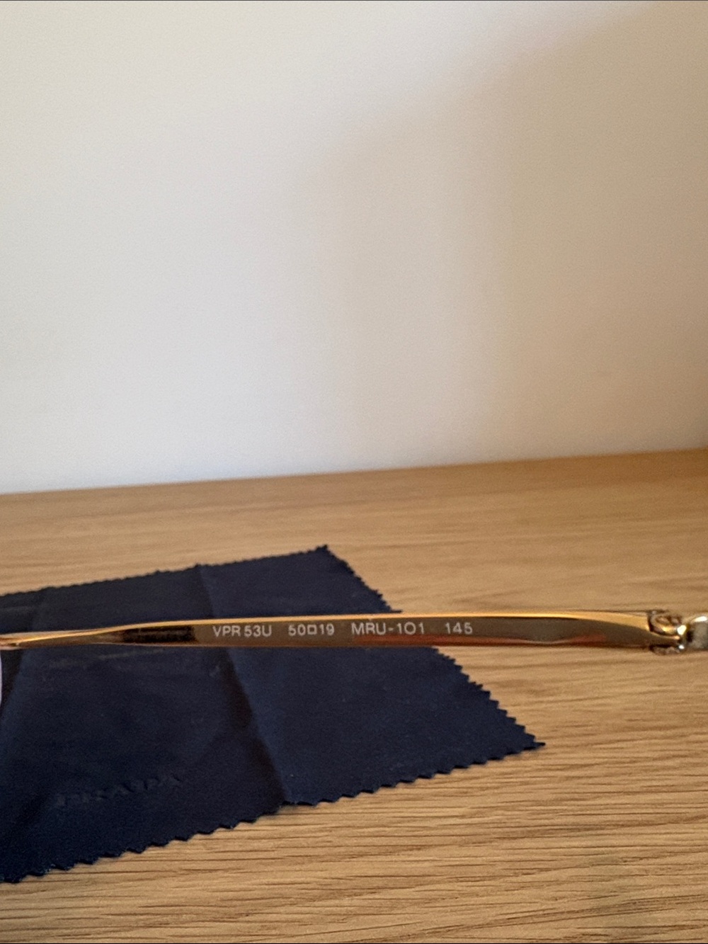 Authentic Prada Gold Temple with Clear Gray/Blue Frames - Picture 3 of 6